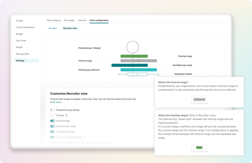 Syndio PayFinder settings interface
